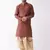 Maroon And Gold Silk Blend Kurta And Dhoti Set