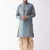Aqua Blue And Gold Silk Blend Kurta And Dhoti Set