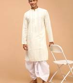 Yellow Pure Cotton Kurta And Dhoti Set