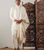 Cream Viscose Kurta And Dhoti Set
