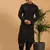 Black Georgette Kurta And Dhoti Set