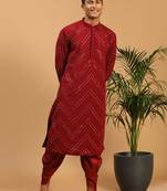 Maroon Georgette Kurta And Dhoti Set