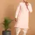 Pink And White Georgette Kurta And Dhoti Pant Set