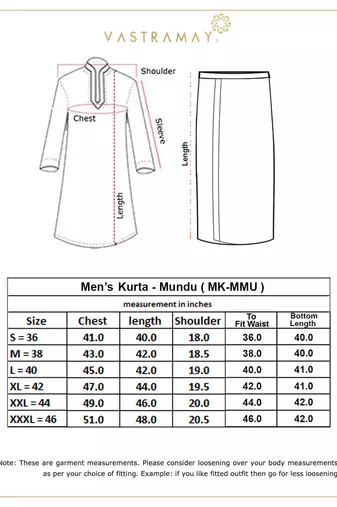  orange and white cotton blend kurta and mundu set