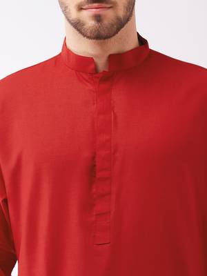 Maroon Cotton Blend Kurta And Patiala Set 4