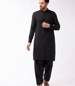 Black Cotton Blend Kurta And Patiala Set