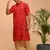 Men'S Red And Rose Gold Cotton Blend Kurta And Patiala Set