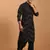 black georgette mirror work kurta and patiala pant set