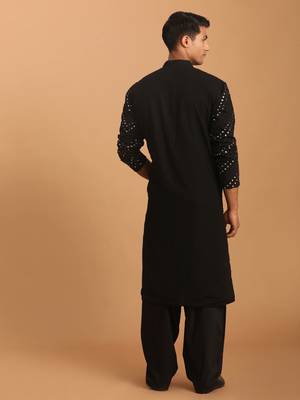 Black Georgette Kurta And Patiala Set 3