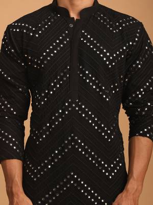 Black Georgette Kurta And Patiala Set 4