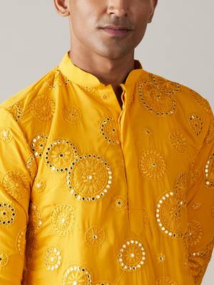 Yellow Georgette Kurta And Patiala Set 4