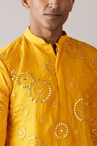 Yellow Georgette Kurta And Patiala Set