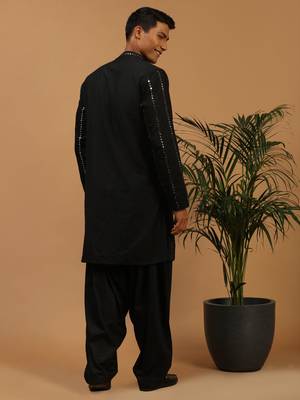 Black Viscose Kurta And Patiala Set 3