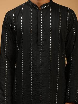 Black Viscose Kurta And Patiala Set 4