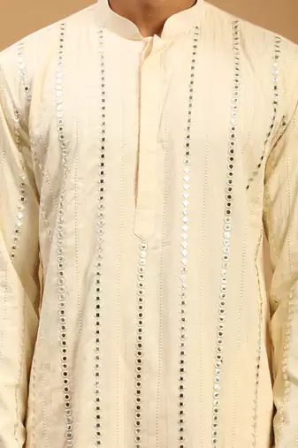 cream viscose kurta and patiala set