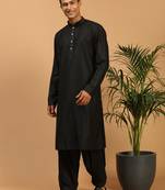 Black Viscose Kurta And Patiala Set