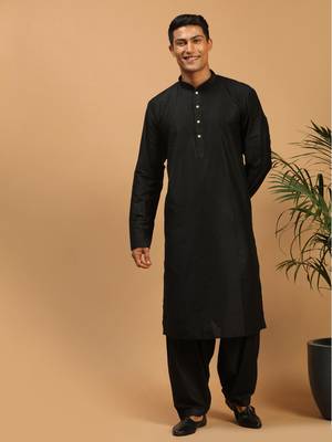 Black Viscose Kurta And Patiala Set 2