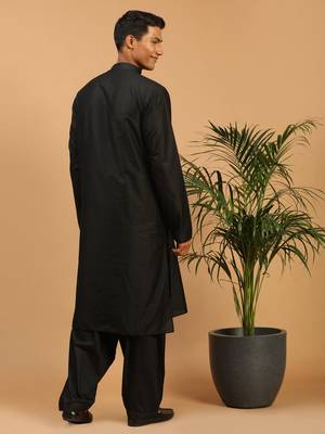 Black Viscose Kurta And Patiala Set 3