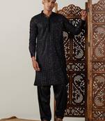  black georgette kurta and patiala set