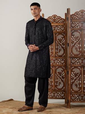  black georgette kurta and patiala set 2