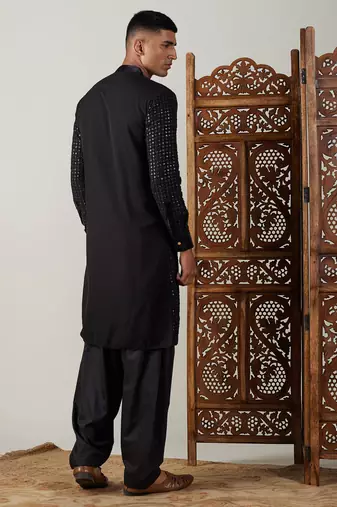  black georgette kurta and patiala set