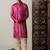Vastramay men's pink and cream viscose kurta and patiala set