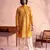Men'S Yellow And Cream Georgette Kurta And Patiala Set