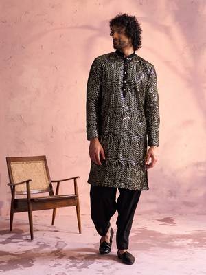  black georgette kurta and patiala set 1