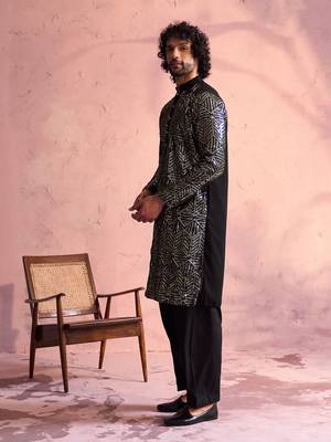  black georgette kurta and patiala set 2