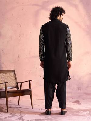  black georgette kurta and patiala set 3