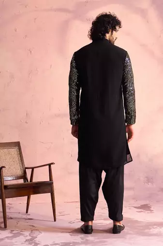  black georgette kurta and patiala set