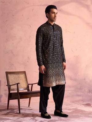  black georgette kurta and patiala set 2
