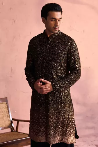  black georgette kurta and patiala set