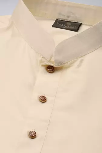 mens' cream cotton blend kurta dhoti with tricolour dupatta