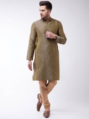Black Silk Blend Kurta Pyjama Set 1