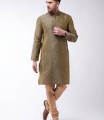 Black Silk Blend Kurta Pyjama Set