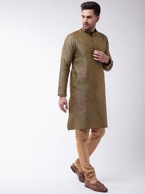Black Silk Blend Kurta Pyjama Set 2