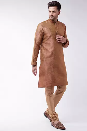 Men'S Maroon Silk Blend Kurta Pyjama Set