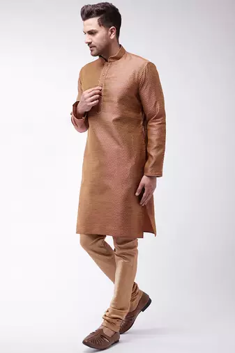 Men'S Maroon Silk Blend Kurta Pyjama Set