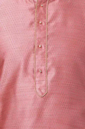 Pink Silk Blend Kurta Pyjama Set