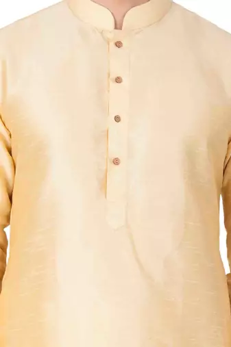 Gold Silk Blend Kurta Pyjama Set