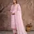 Pink Linen Cotton Embroidered Readymade Trouser Pant Suit