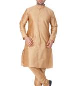 Gold Silk Blend Kurta Pyjama Set
