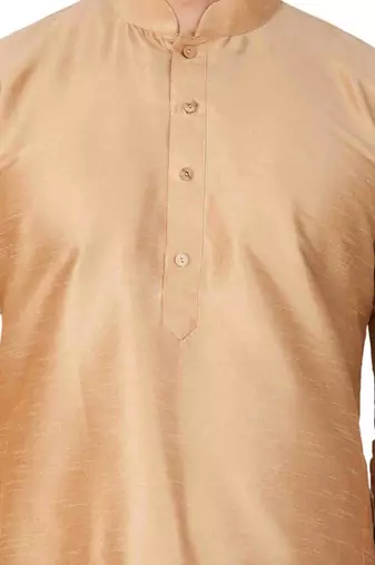 Gold Silk Blend Kurta Pyjama Set