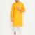 Orange And White Cotton Kurta Pyjama Set