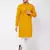 Mustard And White Cotton Linen Kurta Pyjama Set