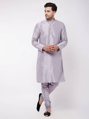 Lavander Silk Blend Kurta Pyjama Set 1