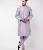 Men'S Lavander Silk Blend Kurta Pyjama Set