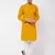 Mustard And White Cotton Linen Kurta Pyjama Set