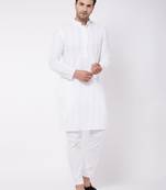 White Pure Cotton Kurta Pyjama Set